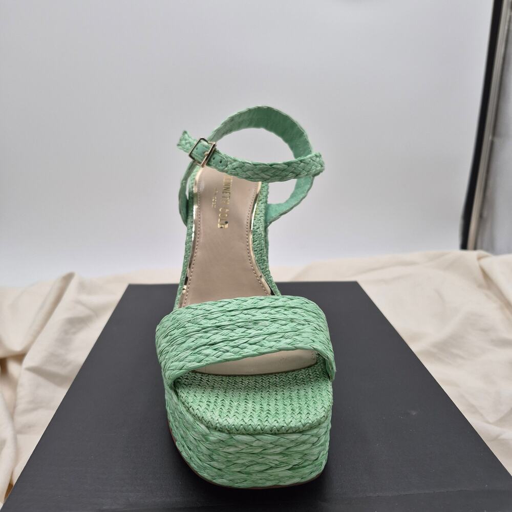 NEW Kenneth Cole New York Dolly Platform Block Heel open toe Sandals Mint SZ 8.5 - Picture 4 of 9